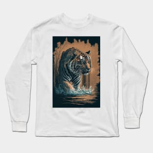 The Majestic Tiger of the Water Long Sleeve T-Shirt